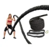 1.26 inch 30ft Battle Rope for Heavy Duty Workout Training - Black - Image 3