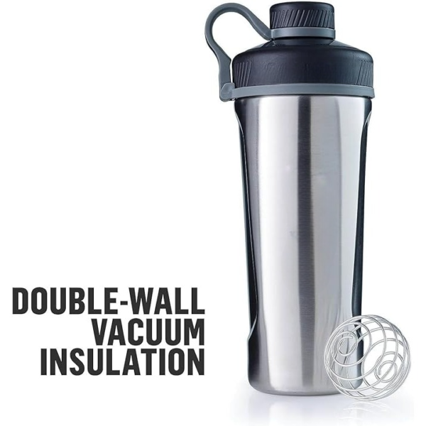 Shaker Cup Insulated Stainless Steel Water Bottle with Wire Whisk, 26-Ounce - Image 3