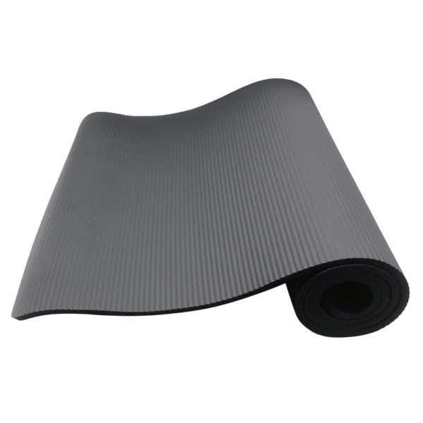 10mm Extra Long, Non Slip Exercise Mat w/ Carrying Strap, Black