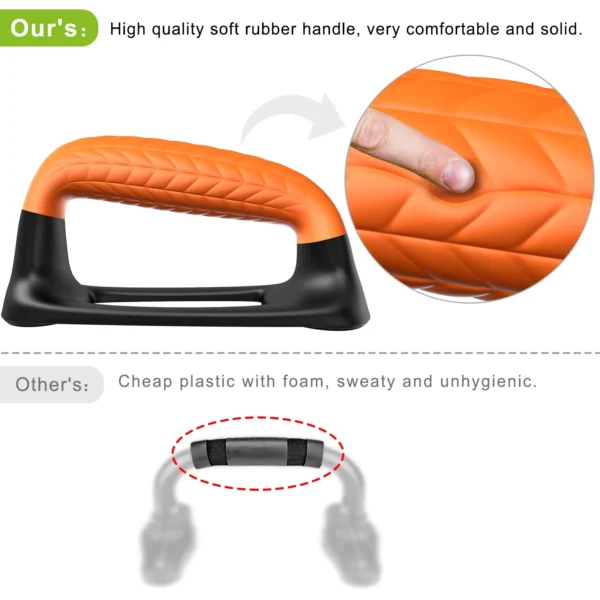 Push Up Bars Pushup Stands Handstand Bars Black & Orange - 1 Pair - Image 4